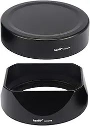 Haoge Lens Hood Bayonet Metal Square for Fujifilm XF35mmF2 R WR, Fuji XF23mmF2 R WR XC 35mm F2, Fuji 35mm F2 Hood, 23mm F2 Lense Hood, (With Metal Front Cap), Replaces Fujifilm LH-XF35-2 Hood