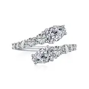 ANYCO Ring Silver Fine Jewelry Open Adjustable Unique Round Snake Design 5A Cubic Zirconia Diamond Ring Zirconia Silver Rings Jewelry Women