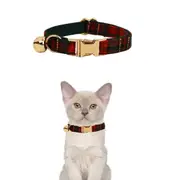 ANYWAGS Cat Collar Checked Black Large with Safety Buckle, Bell, and Durable Strap Stylish and Comfortable Pet Accessory