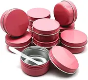 Pack of 10 50 ml Pink Aluminium Cans, 50 g Travel Containers, Leak-proof Cosmetic Jars, 50 g Small Round Makeup Containers for Cosmetics, Ointments, Lip Balms, Cream, Candle, Tea, Beads