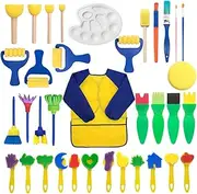 1 Drawing Tool Kit Sponge Painting Craft Foam Sponge Paint Brush Art Washable Painting Brushes Tools Foam Paint Brushes Sponge Brush Tool Plastic Yellow