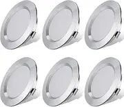 12V LED Down Lights for RV Boat Trailer Motorhome Camper Cabinet - Neutral 4500K 300 Lumens 3W, Low Voltage Recessed Light Dimmable, Pack of 6