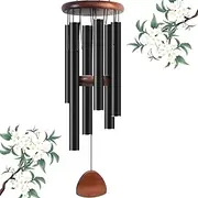 ULAIDO Large Aluminium Wind Chimes Classic Black Wind Chimes 37" Inches Suitable with Sweet Wind Catcher Suitable for Filial Mother's Day Outdoor, Garden, Patio Decoration