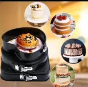 Cake Tin Set of 3 Spring Form Heart, Round & Square Shape with Removable Bottoms