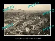 OLD POSTCARD SIZE PHOTO DEKALB ILLINOIS, AERIAL VIEW OF THE TOWN c1930 1