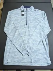 NWT MEN'S STRAIGHT DOWN BUNKER PULLOVER, SIZE: L, COLOR: LIGHT BLUE CAMO (M3)