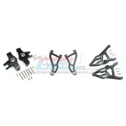 GPM Alum Front Upper & Lower Arms+Knuckle Arms Black : Unlimited Desert Racer