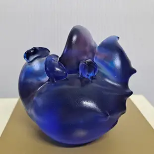 [ 三集 ] tittot 琉園 親子雞-迷藏 混色 紫藍青透 高約:7公分 材質:琉璃 Z