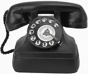 Retro Dial up Landline Phone Model Classic Old Fashioned Rotary CordedTelephone Vintage Resin Decorative Phone Desktop Statue Cafe Bar Office Home Decoration Props