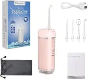 Powerful Portable Cordless Water Dental Flosser: Rechargeable [2000 mAh Li-ion] Mini Oral Irrigator Travel & Home Machine Cleaner Large Vol Telescopic Tank 5 Modes IPX7 Waterproof Electric Teeth Pick