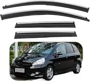 Compatible for Honda Fit/Jazz Hatchback 2004-2007 Door Window Vent Deflectors Rain Shield Sun Shade Protector