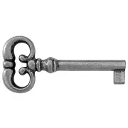 1x Vintage style open barrel skeleton key furniture cabinet antique 68mm silver