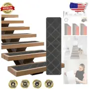 Washable Non-Slip Stair Treads - 15 Pack of 8" x 30" Diamond Grey Runners