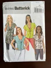 Butterick B4986 Wrapped Misses" Top & Camisole Pattern Size:16-18-20-22 UNCUT