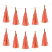 15Pcs Orange Tassel Garland Banner with Rope