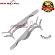 2pcs Steel False Eyelashes Extension Applicator Auxiliary Clip Tweezer Clip Tool