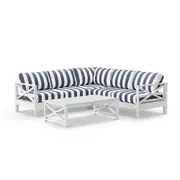 Kansas Package B - Outdoor Aluminium Corner Modular Lounge Set with Arm Chair and Coffee Table - Outdoor Aluminium Lounges