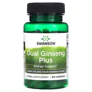 2 X Swanson, Dual Ginseng Plus, 60 Capsules