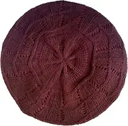 Hysunland Women's Satin Lined Knitted Beret Ladies Winter Autumn Warm and Soft Beanie Hat Solid Color