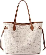[Queenoris] Fashion Tote Bag for Women, Top-handle Shoulder Handbag Large Capacity Designer Pureses