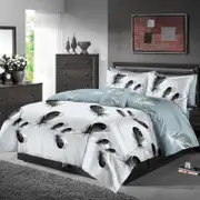 Luxor King Twin Feathers Design Cotton Soft Quilt/Doona/Duvet Cover Set