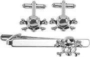 [ANDRESLAD] Men's Tie Clip and Set Sturdy Alloy Skull Tie Clips for Formal Casual Outfits