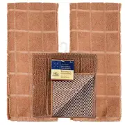 Dish Towels - Kitchen Towel set Includes: 1 Kitchen Towel, 4 Scrubbers - BrownÊ