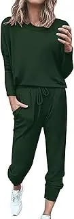 [Yubnlvae] Workout Sets For Women 2 Piece Sweatsuit For Women Outfits For Womens Long Sleeve Crewneck Sweatshirts Pullover