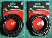 NEW - Master Lock 8143D Bike Lock Cable Lock with Combination 4ft - Lot of 2