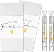 Pack of 50 Wedding Set - Tears of Joy Banderoles & Soap Bubble Stickers - Please Blow - Party Favours for Wedding Decoration