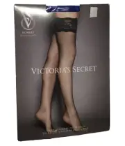 New Victorias Secret Lace Top Fishnet Thigh Highs Stockings Blue Large N6961