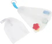 MUSISALY Set of 2 Facial Foaming Nets Soap Mesh Pouches for Gentle Cleansing Exfoliating Soap Storage for Travel