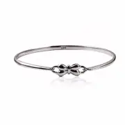 NEW Genuine Solid 925 Sterling Silver Baby Child Bow Bangle FREE POSTAGE