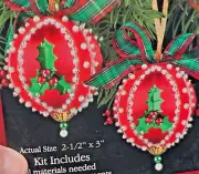 Sulyn HOLLY DAY BALL Red Satin Sequin Bead Christmas Ornament Craft Kit Boxed