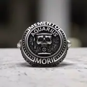 925 Sterling Silver Aquarius Signet Ring - Handcrafted Memento Mori Zodiac Men's