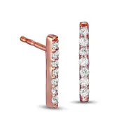 0.1 CT. T.W. Diamond Vertical Bar Drop Earrings in 10K Rose Gold