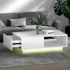 White Coffee Table with Led Lights