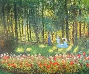 The Artist's Family In The Garden Claude Monet Painting Paint By Numbers Kit DIY
