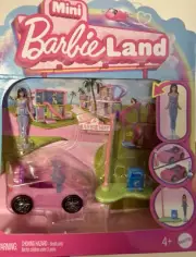 Barbie Mini BarbieLand Doll & Vehicle Set with 1.5-inch Doll & Convertible Car