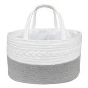 Living Textiles Cotton Rope Nappy Caddy Grey