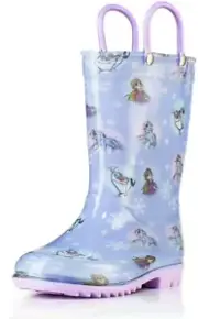 Disney Frozen 2 Girls Anna, Elsa and Olaf PVC Waterproof Licensed Rain Boots Eas