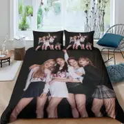 BLACKPINK3D Effect Comforter Cover for Childrens And Adults Printed Microfiber BLACKPINK JISOO JENNIE ROS LISA Duvet Cover Set with Pillow Cases Qu...