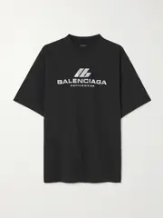 [Balenciaga] Balenciaga - Logo-printed Cotton-jersey T-shirt - Black - M M Black