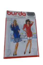Burda 5690 Sewing Pattern ladies Jacket Sizes 10 - 20 factory folded