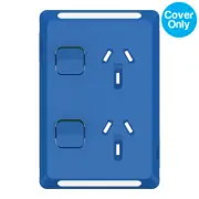 Clipsal Pro Double Vertical Powerpoint 10A Skin Dark Blue | P3025VC-DB