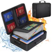 Fireproof Document Box with Lock,Waterproof Document Organizer with Zipper,He...