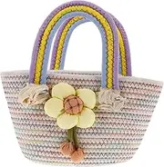 [VALICLUD] Flexible Usage Handbag Handwoven Rainbow Style Women's Small and Girls Wallet Beach Bag for Boys and Girls Ladies Purse
