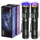 UV Flashlight 365nm & 395nm Light USB Rechargeable Ultraviolet LED Blacklight...