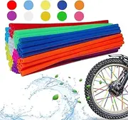 AHSNYLC 84PCS Dirt Bike Spokes Skins - Dirt Bike Wheel Cover, Dirt Bike Spoke Covers,Bicycle Spoke Covers,Spoke Protector for 8-21 Inch Rims for Motorcycle,Wheelchair,Bicycle Decoration