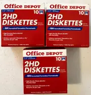IBM 2HD Diskettes 30 Office Depot brand NEW in BOX 3.5" 1.44 MB hard disk disc